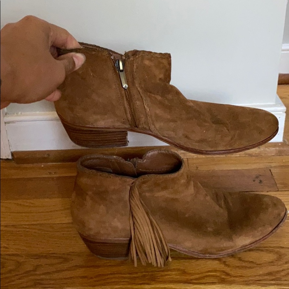 Sam Edelman Paige Fringe Booties Sz 10